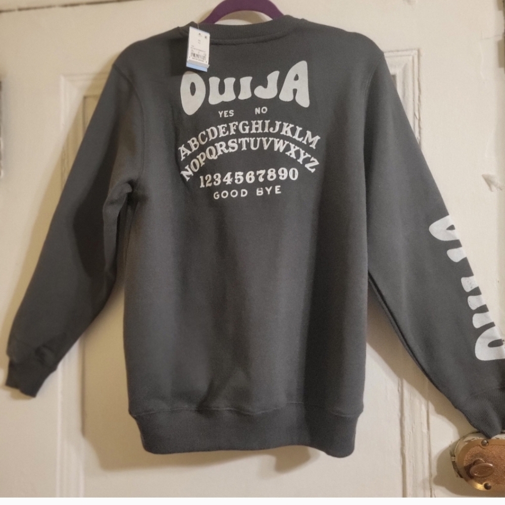 OUIJA Women's Board Print Pull over Gray Sweatshirt Size XS/TP/